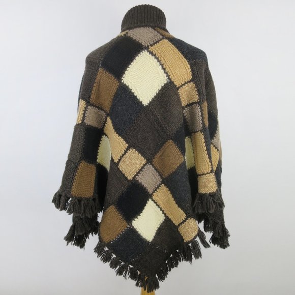 Ralph Lauren Hand Knit Granny Square Patchwork Poncho - Picture 5 of 8